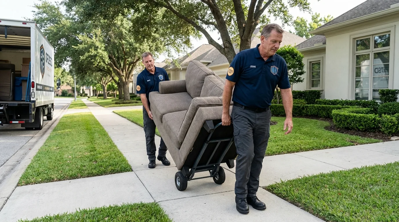 Local residential moving crew loading furniture in Wilmot, NH